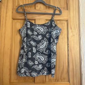 LOFT Outlet Gray and White Tank Top Size XL